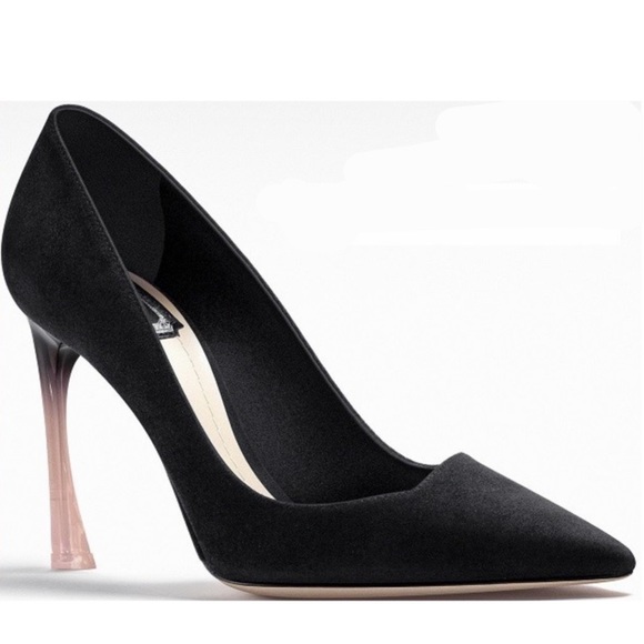 Dior Black Suede D’Orsay Pumps with Ombré Pink Color Heels Sz. 39.5 - Picture 1 of 5
